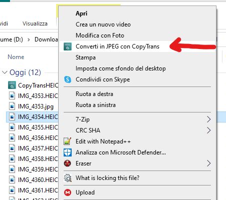 App convertire file .heic in .jpeg